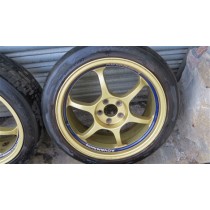 GENUINE ADVAN RACING RG1 GOLD 5x100 ALLOY WHEELS WITH TYRES