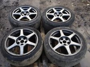 MITSUBISHI LANCER EVO ENKEI 17 ALLOY WHEELS WITH TYRES COMPLETE