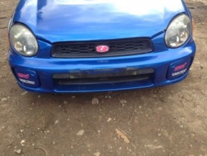 SUBARU IMPREZA WRX STI 2002 JDM BUG EYE GENUINE FRONT STI BUMPER WITH FOG COVERS 
